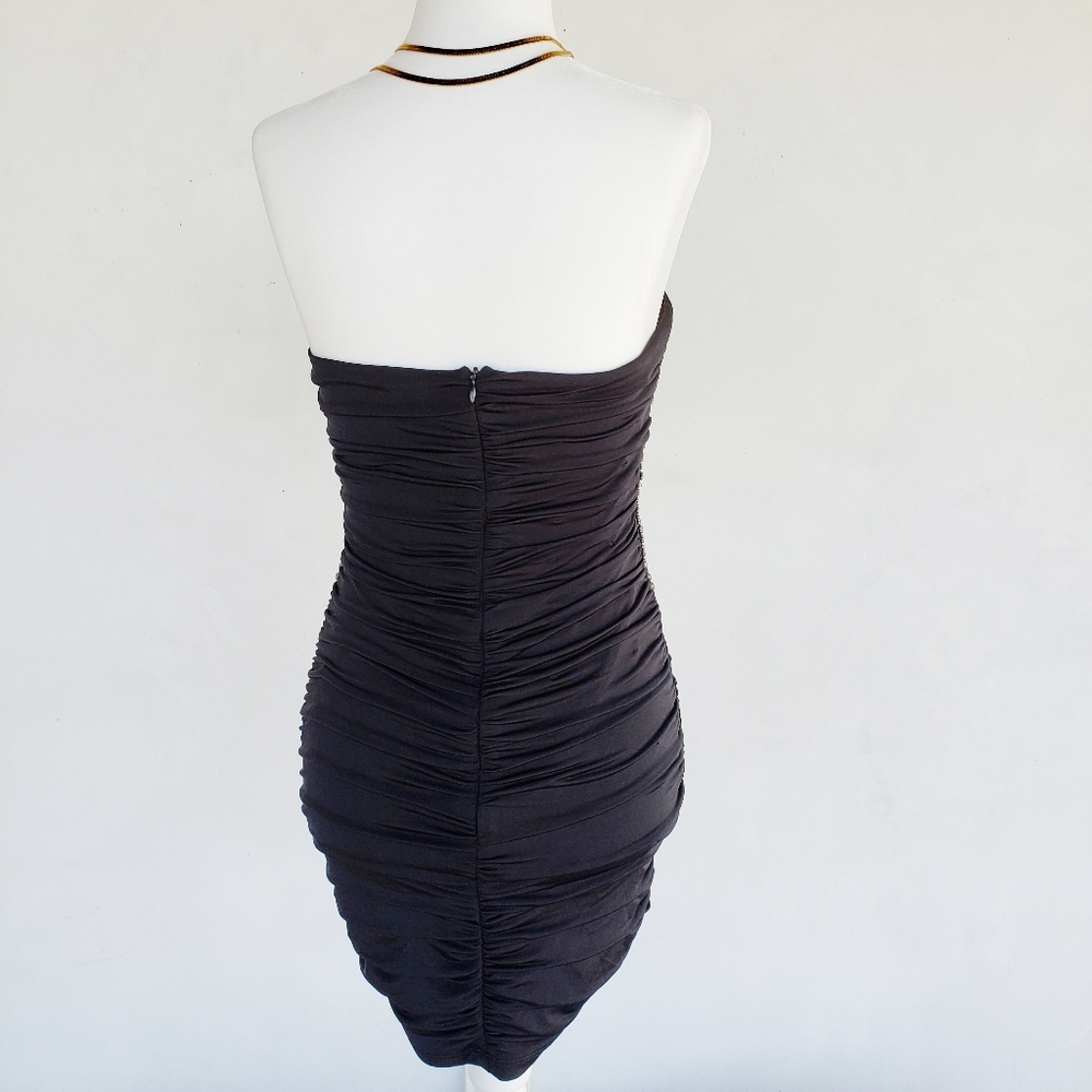 Strapless Ruched Evening Dress - Picture 3 of 6